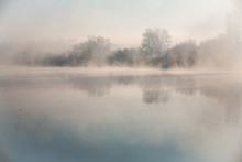 Morning On The River Early Morning Reeds Mist Fog And Water Surface On The River