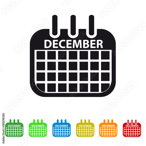 December Calendar Icon Colorful Vector Symbol Buy This Stock Vector