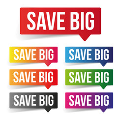 Sticker - Save big label tag set