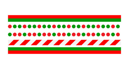 Wall Mural - christmas border line set vector isolated on white background