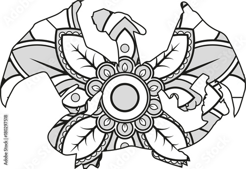 Download Vector illustration of a mandala dragon silhouette - Buy ...