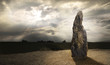 Menhir A stone man near village Klobuky in the Czech Republic