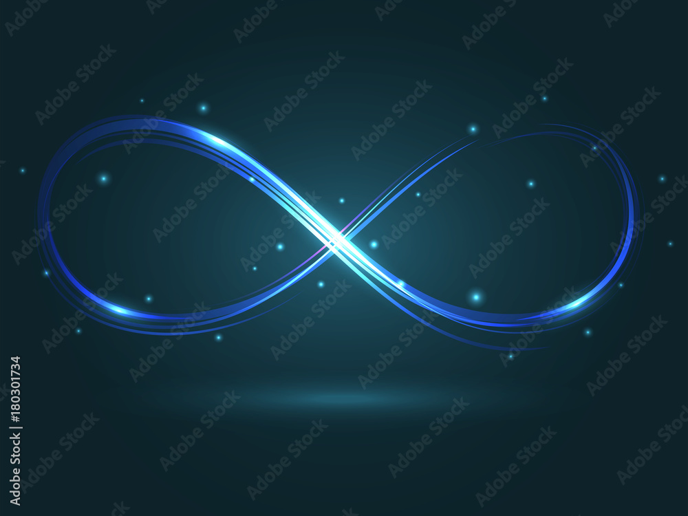 Vector illustration with the sign of infinity - obrazy, fototapety, plakaty 