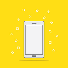 Poster - Flat style icon of phone vector illustration