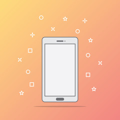 Poster - Flat style icon of phone vector illustration