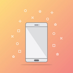 Poster - Flat style icon of phone vector illustration