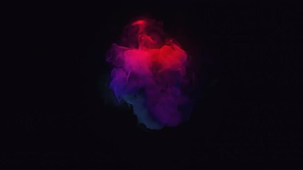 colorful smoke envelops a black circular sphere. perfect for overlaying over a circular logo. 4k uhd