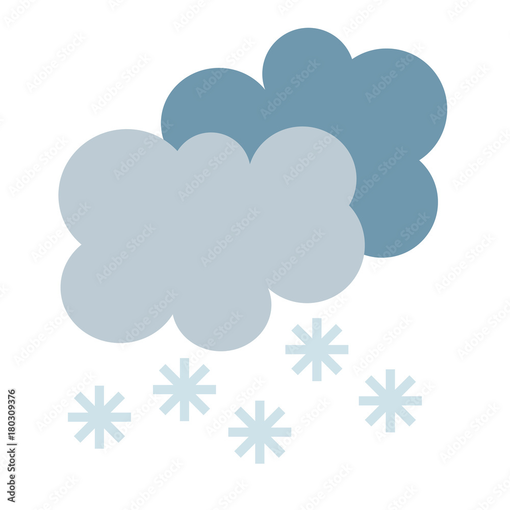 Simple cartoon illustration of snowing blizzard weather symbol Stock Vector  | Adobe Stock, image size:1000x1000