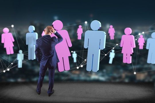 Couple of a man and a woman meeting on the internet - 3D rendering