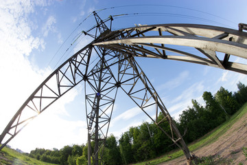 power line in a contryside