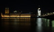 Nocny widok Londynu, Tamiza, Big Ben i budynek Parlamentu, długie naświetlanie