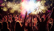 © Melinda Nagy - cheering crowd watching fireworks - new year concept