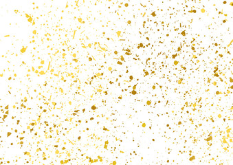 Wall Mural - Golden foil particles over white background