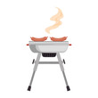 grill oven with sausages vector illustration design