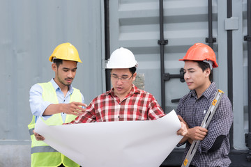 Group of engineer planing at construction