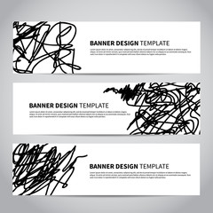 Wall Mural - banner covers with abstract hand drawn pattern