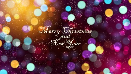 Wall Mural - new year and merry christmas blurred background