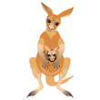 © Andreichenko - Cartoon Kangaroo and Joey