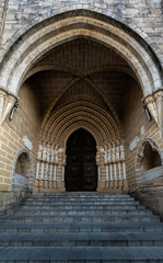 Sticker - Main portal of the Se Cathedral of Evora, Portugal, originated in the 13th century, declared a World Heritage Site by UNESCO in 1988.