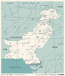 © Porcupen - Pakistan Map - Vintage Vector Illustration