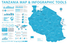 Tanzanian Map - Info Graphic Vector Illustration