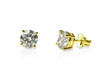 © fruitcocktail - Beautiful yellow gold diamond stud earrings round brilliant. Diamond earrings.