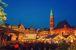 Traditional christmas market on Roemer Platz in Frankfurt, Germany