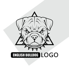 Wall Mural - English bulldog logo. Pet Emblem