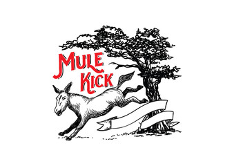 Wall Mural - mule kick illustration design