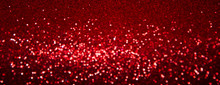 Red Glitter Texture Christmas Abstract Background Or Bokeh - Panoramic