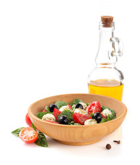 Canvas Print - caprese salad in plate on white background