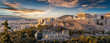 canvas print picture - Panorama der Akropolis von Athen, Griechenland, bei Sonnenuntergang 