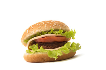 Canvas Print - cheeseburger isolated