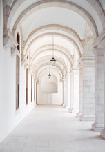 White Archway In Igreja And Convento Da Graca In Lisbon.