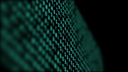 Poster - digital display. wall of numbers. cinematic background. seamless loop.
