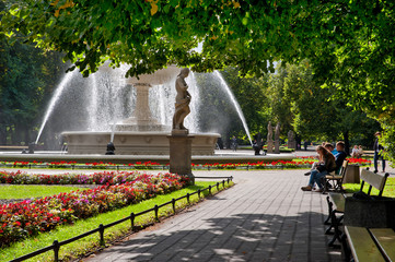 The Saxon Garden in Warsaw