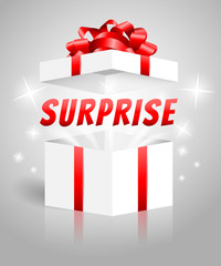 Wall Mural - surprise gift box red white