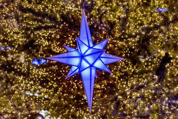 bright glass stars for Christmas decorations