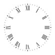 Vector clock face blank with roman numerals