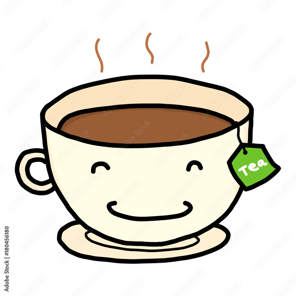 hot tea cartoon / vector and illustration, hand drawn style, isolated ...