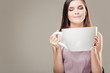 © alfa27 - Woman with beautiful manicure holding big white cup of hot coffee.