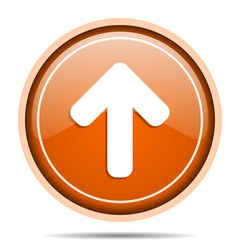 Aufkleber - Up arrow orange round pointer web and mobile phone vector icon in eps 10 on white background with shadow