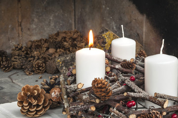 Advent wreath wth Christmas candles