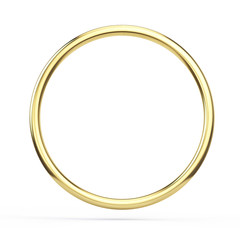 Gold ring frame isolated on white background - 3d illustration