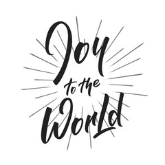 Wall Mural - Christmas. Joy to the World text lettering design. Holiday typography logo design