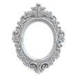 Oval Baroque Gray Frame. Clipping path.