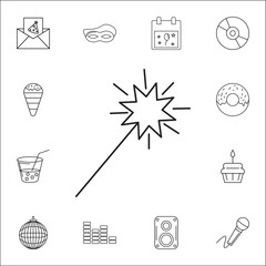 Poster - Party sparkler icon. Set of party icons. Signs, outline symbols collection, simple thin line icons for websites, web design, mobile app, info graphics