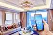 © zhu difeng - smart phone with smart home with modern living room