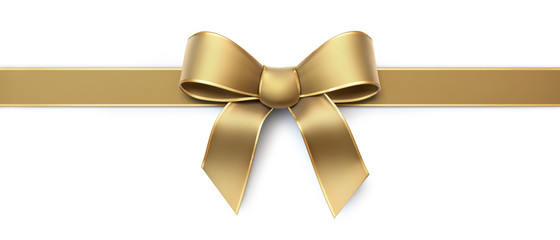 Wall Mural - Golden silk ribbon with gold border - horizontal