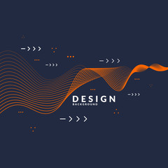 Poster - Vector abstract background with dynamic waves.